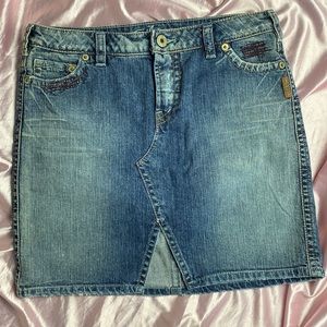 Silver Denim Mini Jeans Skirt size 31